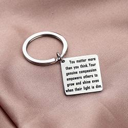 AKTAP Social Worker Gifts Social Worker Jewelry You Matter More Than You Think Thank You Key Chain Gift for Social Worker Volunteer Employee