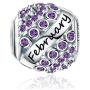 FOREVER QUEEN Birthstone Charms for Charms Bracelet- 925 Sterling Silver Bead Openwork Charms, Happy Birthday Charms for Bracelet and Necklace