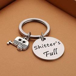 Shitters Full Keychain Happy Camper RV Keychain Camping Keychain Trailer Christmas Vacation Jewelry