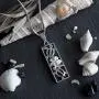 Sterling Silver Turtle and Plumeria Vertical Bar Pendant Necklace