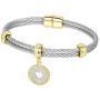 BIJOUX BOBBI Ladies Faceted Cubic Zirconia Cable Wire Charm Bangle (One Color / 5 Styles)