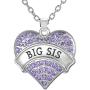 Jewelry Necklace Gifts for Sisters, Big Sis & Lil Sis Heart Necklace Set for 2, Sister Necklaces, Big & Little Sisters Birthday Gifts, Granddaughter Gifts, Christmas Stocking Stuffers