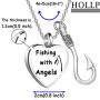 HOLLP in Memory of Dad Grandfather Cinerary Casket Cremation Pendant Necklace Fishing with Angels Sympathy Gift Memorial Jewelry