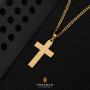 KRKC&CO Cross Pendant, Mens Necklace, Hip Hop Pendant with 3mm 24'' Cuban Chain, Hip Hop Jewelry Street-wear Urban Style for Men