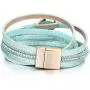 FANCY SHINY Leather Wrap Bracelet Boho Cuff Bracelets Crystal Bead Bracelet with Magnetic Clasp Jewelry Gifts for Women Teen Girls