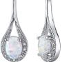 Created Opal Earrings Sterling Silver Oval Shape 3.50 Carats