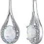 Created Opal Earrings Sterling Silver Oval Shape 3.50 Carats