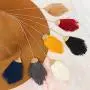 RIAH FASHION Bohemian Fan Tassel Pendant Statement Necklace - Silky Thread Strand Fringe Semi Circle Marquise Charm Long Chain