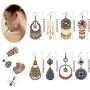 8 Pairs Bohemian Earrings Metal Earrings Hollow Earrings Retro Dangle Earrings Boho Hoop Earrings Set for Women Girls