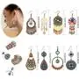8 Pairs Bohemian Earrings Metal Earrings Hollow Earrings Retro Dangle Earrings Boho Hoop Earrings Set for Women Girls