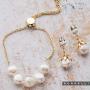 Sorrelli Celeste Slider Bracelet, Bright Gold-Tone Finish, Modern Pearl, One Size (4BEF2BGMDP)