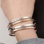 LADEMAYH 18k Rose Gold Inspirational Engraved Bracelets for Women - Anti-Allergy and Durable 316L Stainless Steel Bangle - Adjustable Cuff Bracelet Gift for Girls