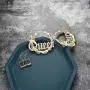 sailimue Queen Pendant Curb Chain Necklace with Oversize Statement Bamboo Hoop Earring Set for Women Gold Plated Color Punk Style Hip Hop Rapper sailimue Queen Pendant Curb Chain Necklace with Oversize Statement Bamboo Hoop Earring Set for Women Gold Plated Color Punk Style Hip Hop Rapper