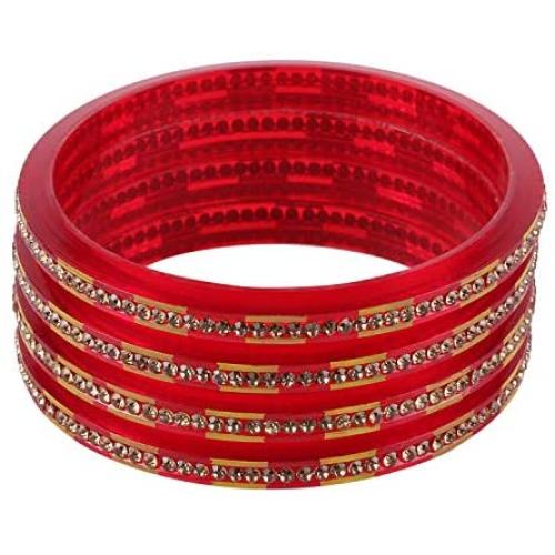 Efulgenz Fashion Jewelry Indian Bollywood Crystal Rhinestone Acrylic Resin Wedding Bridal Bracelet Bangle Set