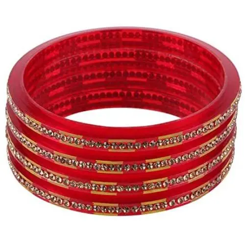Efulgenz Fashion Jewelry Indian Bollywood Crystal Rhinestone Acrylic Resin Wedding Bridal Bracelet Bangle Set