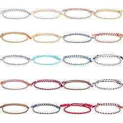 16-20 Pcs Woven Wrap Friendship Bracelets Handmade Braided Friendship Bracelet Adjustable Colorful Beaded Bracelet Colorful Wrist Cord String Strand Bracelets Woven Bohemia Jewelry