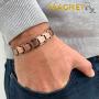 MagnetRX® Pure Copper Magnetic Therapy Bracelet - Arthritis Pain Relief & Carpal Tunnel Magnetic Copper Bracelets for Men - Adjustable Length with Sizing Tool (Leo Style)
