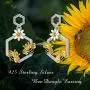Bee Earrings Sunflower 925 Sterling Silver Beehive Bee Dangle Drop Hooks Cubic Zirconia Earrings Jewelry Gifts for Women Daughter Birthday Bee Earrings Sunflower 925 Sterling Silver Beehive Bee Dangle Drop Hooks Cubic Zirconia Earrings Jewelry Gifts for Women Daughter Birthday