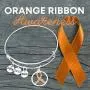 Orange Ribbon Bracelet, Leukemia Awareness, MS Awareness, Self Injury, Kidney Cancer, ADHD, Awareness Jewelry Orange Ribbon Bracelet, Leukemia Awareness, MS Awareness, Self Injury, Kidney Cancer, ADHD, Awareness Jewelry