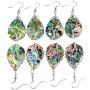 SUNYIK Natural Abalone Shell Tree of Life Pendant Necklace and Earrings Jewelry Set for Women, Handmade Wire Wrapped Necklace Earrings Set for Women