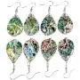 SUNYIK Natural Abalone Shell Tree of Life Pendant Necklace and Earrings Jewelry Set for Women, Handmade Wire Wrapped Necklace Earrings Set for Women