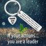 ENSIANTH Leader Gift Boss Jewelry If Your Actions Inspire Others You are a Leader Thank You Keychain for Leadership Boss