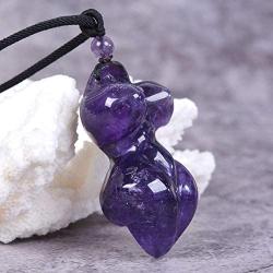 JUST IN STONES Gemstone Rock Crystal Hand Carved Goddess Chakra Reiki Pendant Necklace 20 Inch