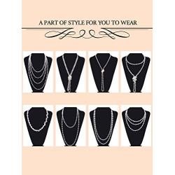 Mudder 2 Pack 1920s Artificial Long Pearl Necklace Flapper Beads Faux Pearl Vintage Jewelry for Women Girls, 71 Inch