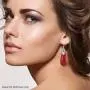 925 Sterling Silver Fashion Unique Costume Statement Stylish Pendant Dangle Drop Earrings Sponge Coral Jewelry for Women Gift