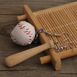 BAUNA Baseball Earrings 3D Baseball Pendant Dangle Earrings Asymmetric Earrings Jewelry for Sport Lover Baseball Games leather teardrop earrings Gifts