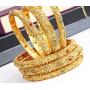 Ratna Creation SANARA Indian Bollywood Ethnic Gold Tone Crystal Stone 6 pc Bangle Bracelet Set Traditional Bangle Set Wedding Costume Jewelry