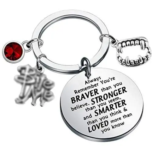 AKTAP Movie Inspired Keychain Jewelry Vampire Fans Gift Always Remember Youre Braver Than You Think AKTAP Movie Inspired Keychain Jewelry Vampire Fans Gift Always Remember Youre Braver Than You Think