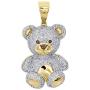 DTJEWELS Cluster Teddy Bear Pendant W/18'' Chain 1.00 Ct Lab Created Diamond & In 14K Yellow Gold Plated 925