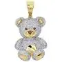 DTJEWELS Cluster Teddy Bear Pendant W/18'' Chain 1.00 Ct Lab Created Diamond & In 14K Yellow Gold Plated 925