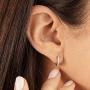 3 Pairs Silver Hoops Earrings for Women Girls, Hypoallergenic Cubic Zirconia Small Cartilage Huggie Earring Set(8/10/12mm)