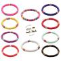 MUYOU 10 Pcs Friendship Bracelets Vsco Boho Beaded Bracelet for Women Surfer Bracelets Polymer Clay Rainbow Bracelet Elastic Rope Heishi Bracelet Set Summer Beach Jewelry