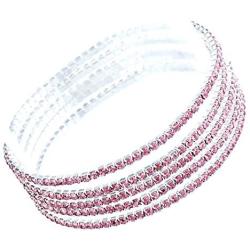Rosemarie Collections Womens Set of 5 Rhinestone Stretch Bracelets