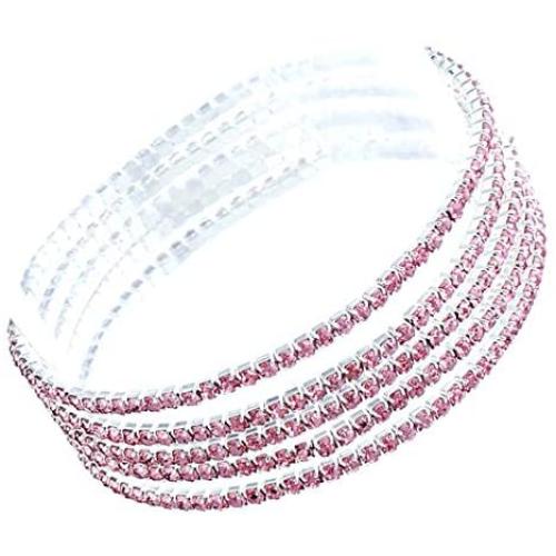 Rosemarie Collections Womens Set of 5 Rhinestone Stretch Bracelets