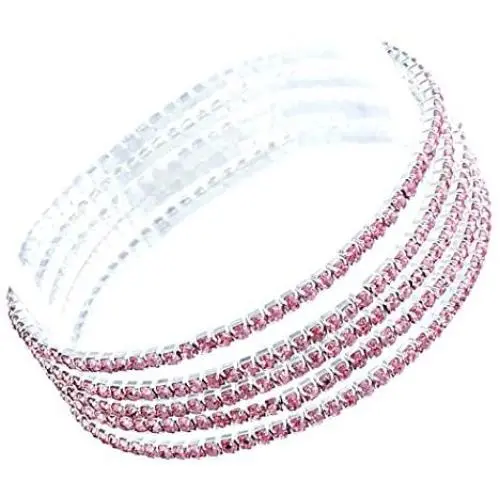 Rosemarie Collections Womens Set of 5 Rhinestone Stretch Bracelets Rosemarie Collections Womens Set of 5 Rhinestone Stretch Bracelets