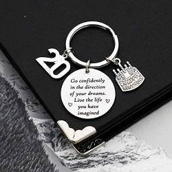 G-Ahora Birthday Keychain Gifts for Him/Her,10th 11th 12th 13th 14th 15th 16th 18th 20th 30th 40th 50th,Go Confidently in The Direction of Your Dreams