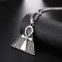U7 Ankh Necklace for Men Women, Stainless Steel Egyptian Jewelry Cool Coptic Cross Pendant with 20-24 Inch Chain, Silver/Black/Blue/Rose Gold/Gold Color