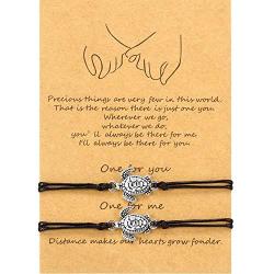 WILLBOND 2-Piece Pinky Promise Bracelets Friendship Couple Distance Matching Graduation Bracelet Bohemia