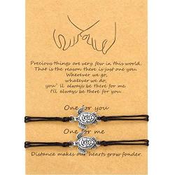 WILLBOND 2-Piece Pinky Promise Bracelets Friendship Couple Distance Matching Graduation Bracelet Bohemia