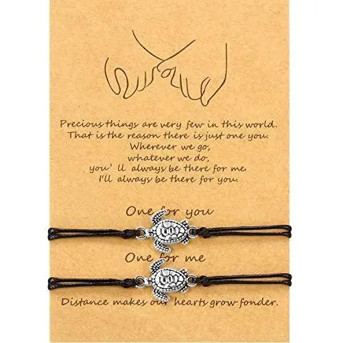 WILLBOND 2-Piece Pinky Promise Bracelets Friendship Couple Distance Matching Graduation Bracelet Bohemia WILLBOND 2-Piece Pinky Promise Bracelets Friendship Couple Distance Matching Graduation Bracelet Bohemia