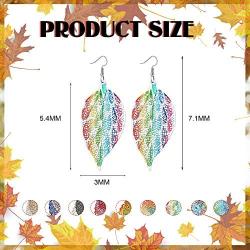 Udalyn 9 Pairs Metal Hollow Leaf Earrings Sets Teardrop Leaf Shape Hook Drop Dangle Earring Lightweight Jewelry for Women