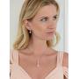 Mariell 14K Rose Gold Plated Teardrop CZ Wedding Necklace and Earrings Set for Bridal or Bridesmaids