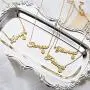 FAMARINE Zodiac Gifts Necklace for Women, Letter Pendant Zodiac Gold Necklace, 12 Constellation Astrology Fashion Jewelry Birthday Gift for Her