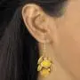 Palm Beach Jewelry Gold Tone Round Yellow Lucite, Drop Earring and Bib Necklace Set (65mm), Lobster Claw Clasp, 18 inches Plus 3 inch exten Palm Beach Jewelry Gold Tone Round Yellow Lucite, Drop Earring and Bib Necklace Set (65mm), Lobster Claw Clasp, 18 inches Plus 3 inch exten