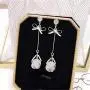 Beiswe 1 Pair Opal Drop Long Earrings Elegant Bowknot Tassel Earrings for Women and Girls Jewellery Christmas Gift (Silver) Beiswe 1 Pair Opal Drop Long Earrings Elegant Bowknot Tassel Earrings for Women and Girls Jewellery Christmas Gift (Silver)