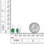 Gem Stone King 925 Sterling Silver Green Simulated Emerald Dangle Earrings 3.00 Ctw Oval 9X7MM